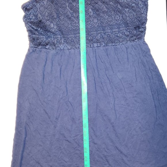 Lace Top Navy Blue Hi-Low Racer Back Dress - Picture 8 of 11